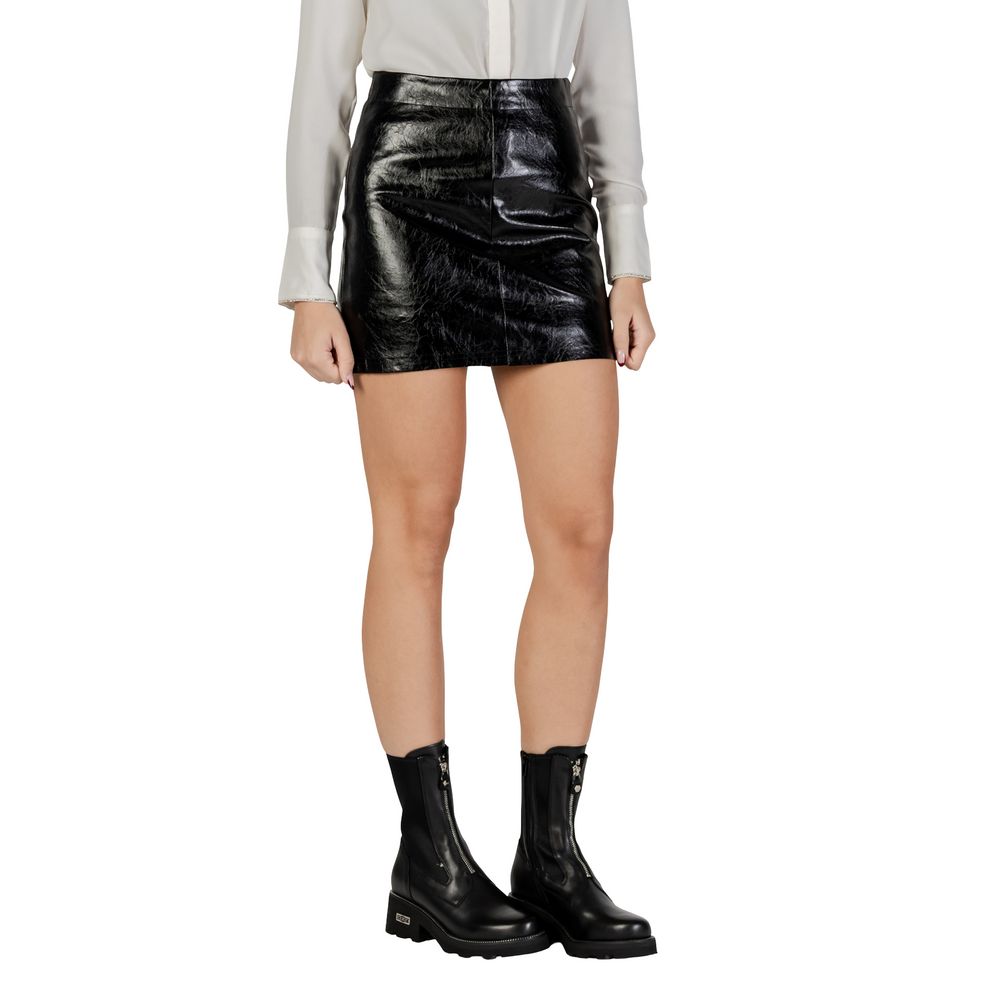 Jacqueline De Yong Black Polyester Mini Skirt - ClickThatClicks 