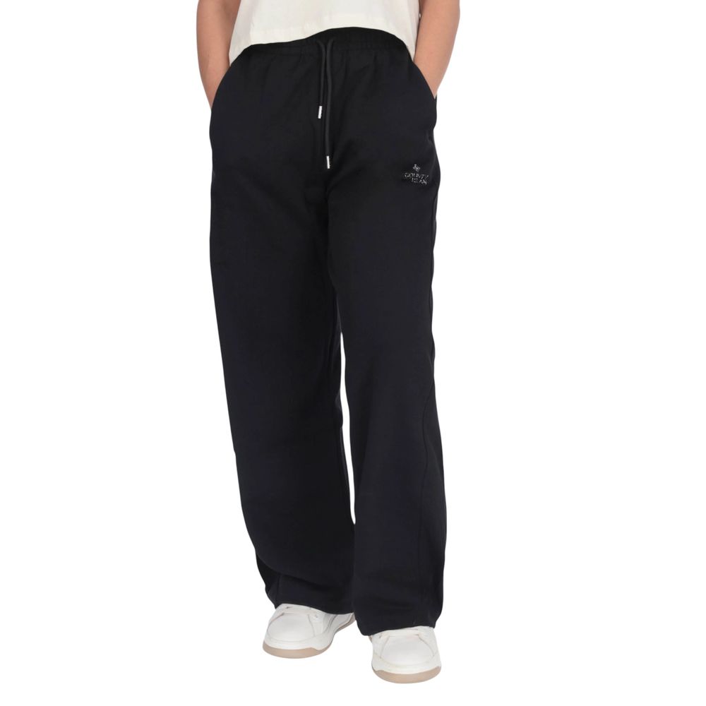 County of Milan Black Cotton Joggers (Workout Pants) - ClickThatClicks 