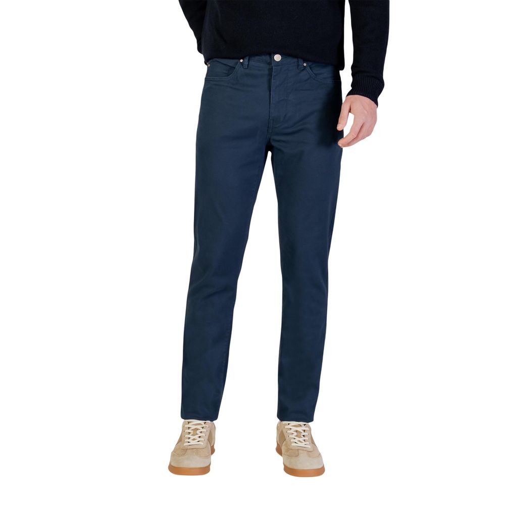 Borghese Blue Cotton Skinny Pants - ClickThatClicks 