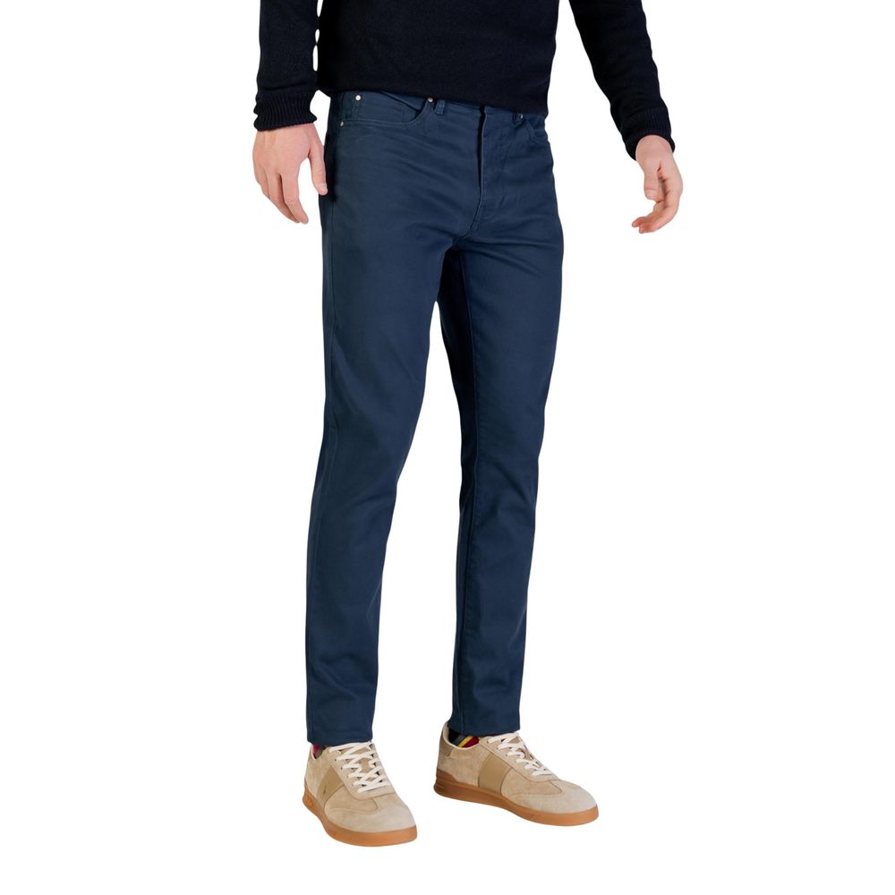 Borghese Blue Cotton Skinny Pants - ClickThatClicks 