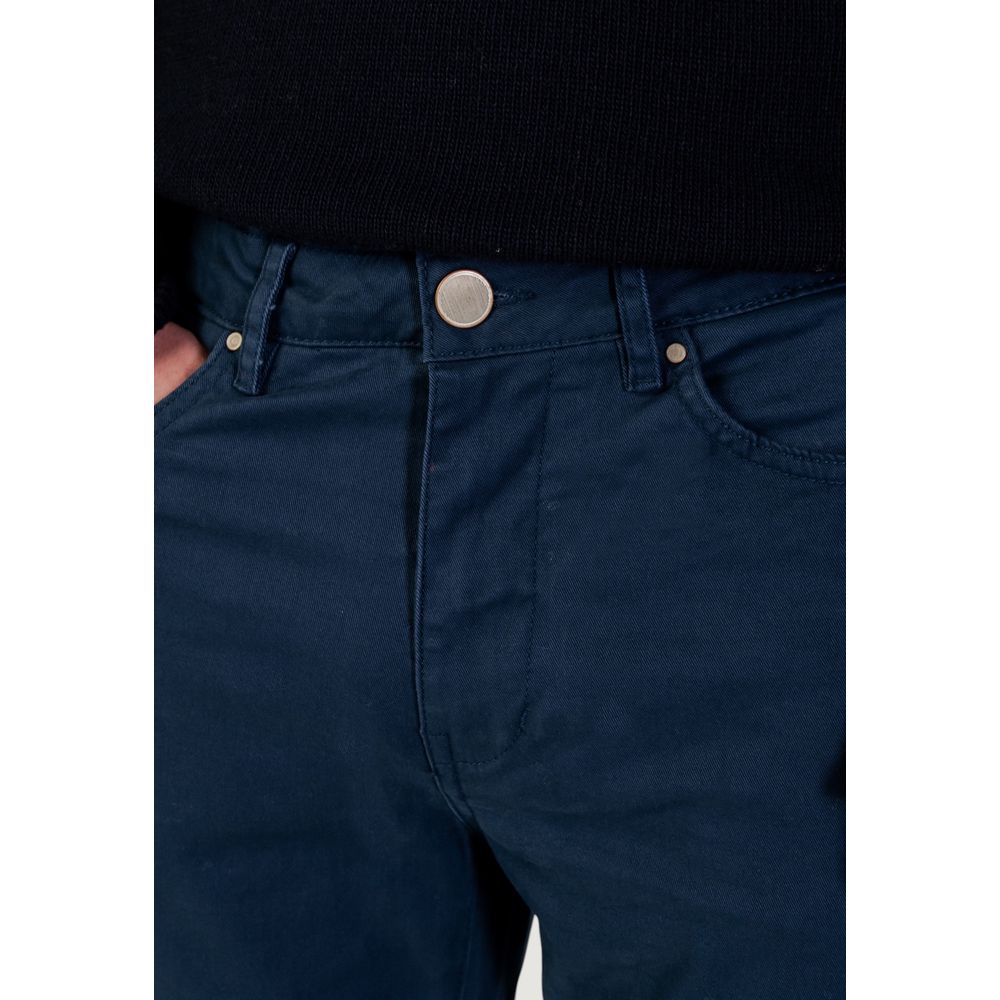 Borghese Blue Cotton Skinny Pants - ClickThatClicks 