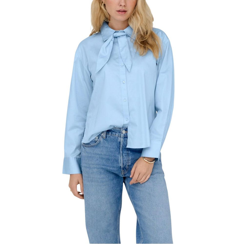 Jacqueline De Yong Blue Cotton Blouse - ClickThatClicks 