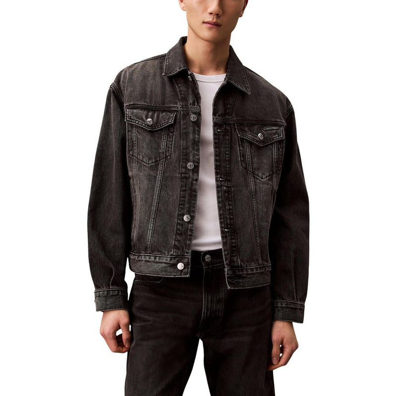 Calvin Klein Jeans Black Cotton Denim Jacket - ClickThatClicks 