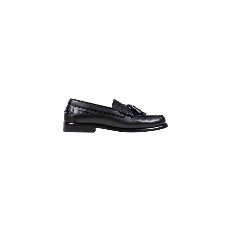 Tommy Hilfiger Black Leather Slip-On Loafers - ClickThatClicks 