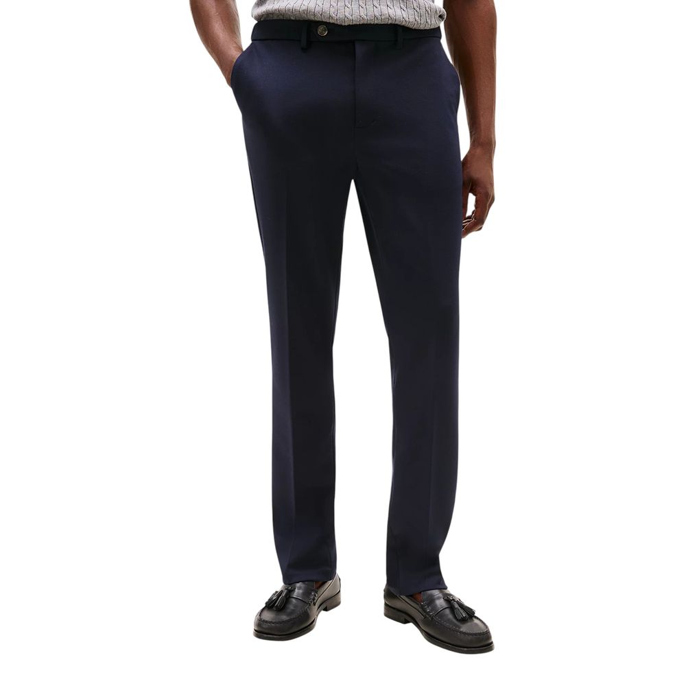 Tommy Hilfiger Blue Recycled Polyester Dress Pants - ClickThatClicks 