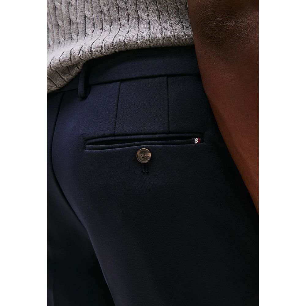 Tommy Hilfiger Blue Recycled Polyester Dress Pants - ClickThatClicks 
