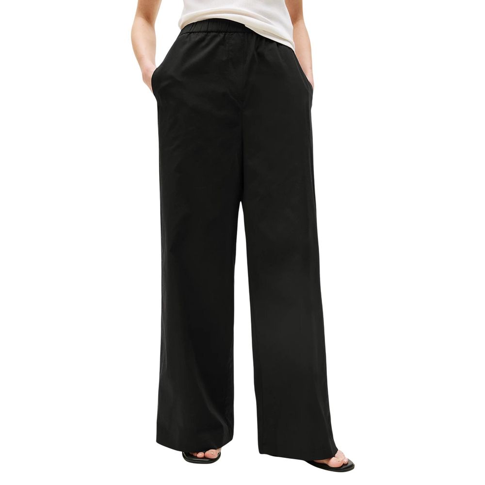 Tommy Hilfiger Black Organic Cotton Casual Pants - ClickThatClicks 