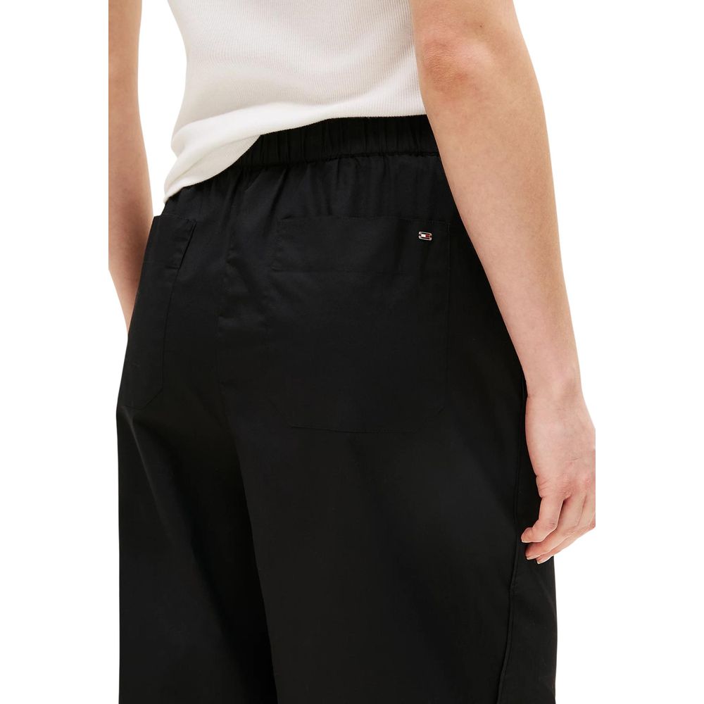 Tommy Hilfiger Black Organic Cotton Casual Pants - ClickThatClicks 