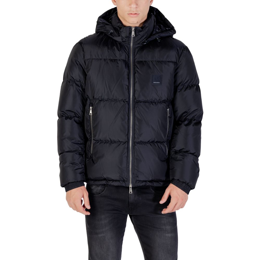 Armani Exchange Blue Polyamide Coat - ClickThatClicks 