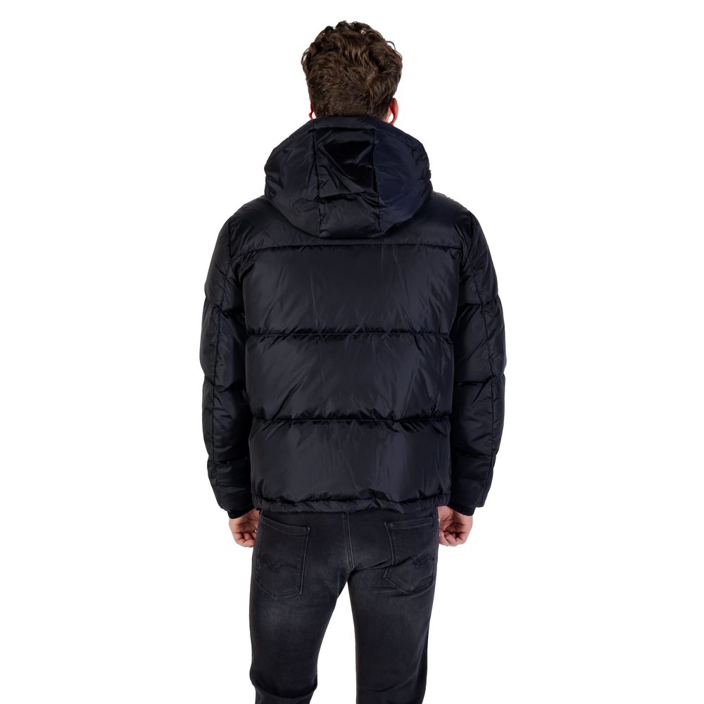 Armani Exchange Blue Polyamide Coat - ClickThatClicks 