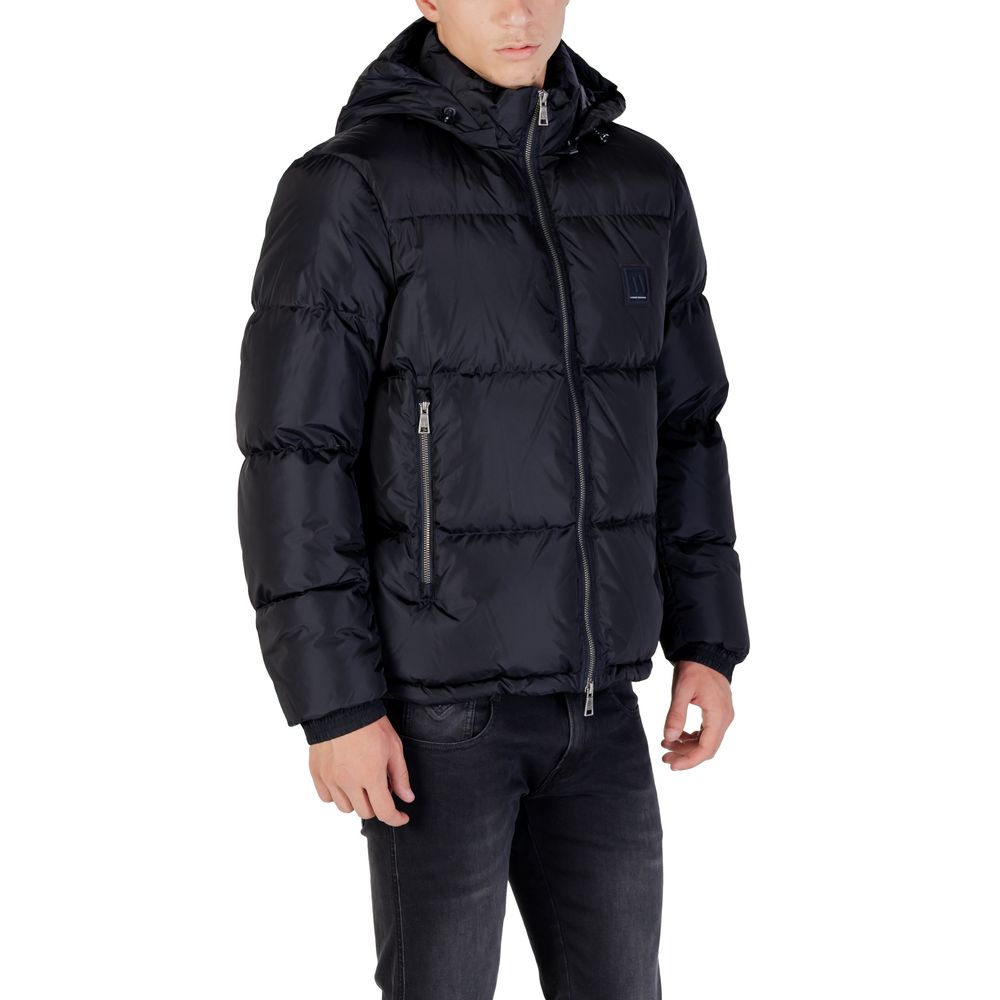 Armani Exchange Blue Polyamide Coat - ClickThatClicks 