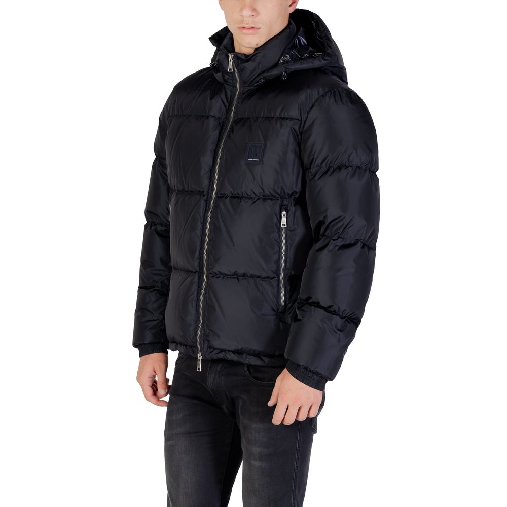 Armani Exchange Blue Polyamide Coat - ClickThatClicks 