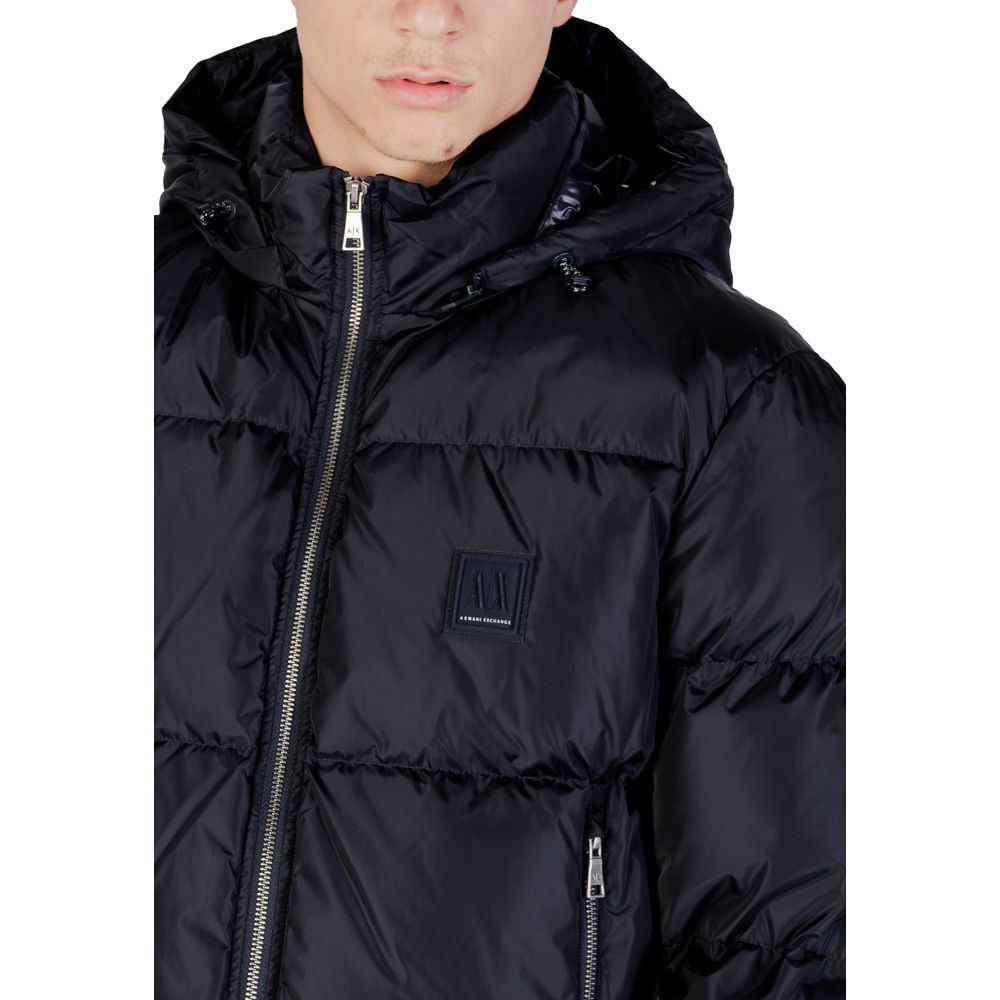 Armani Exchange Blue Polyamide Coat - ClickThatClicks 