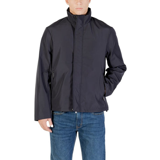 Armani Exchange Blue Polyester Full-Length Jacket - ClickThatClicks 
