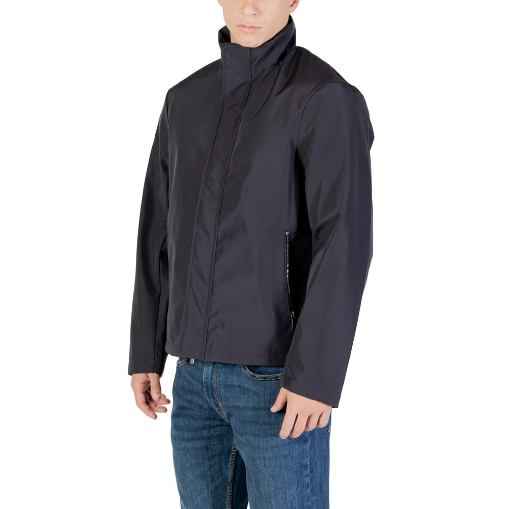 Armani Exchange Blue Polyester Full-Length Jacket - ClickThatClicks 
