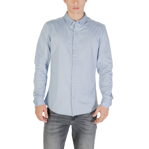 Only & Sons Blue Cotton Dress Shirt - ClickThatClicks 
