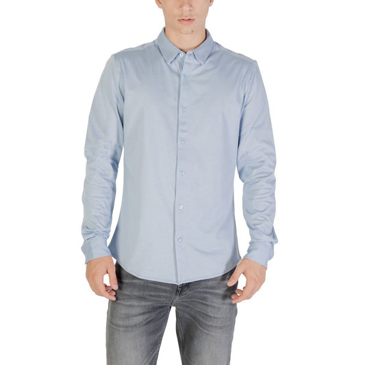 Only & Sons Blue Cotton Dress Shirt - ClickThatClicks 