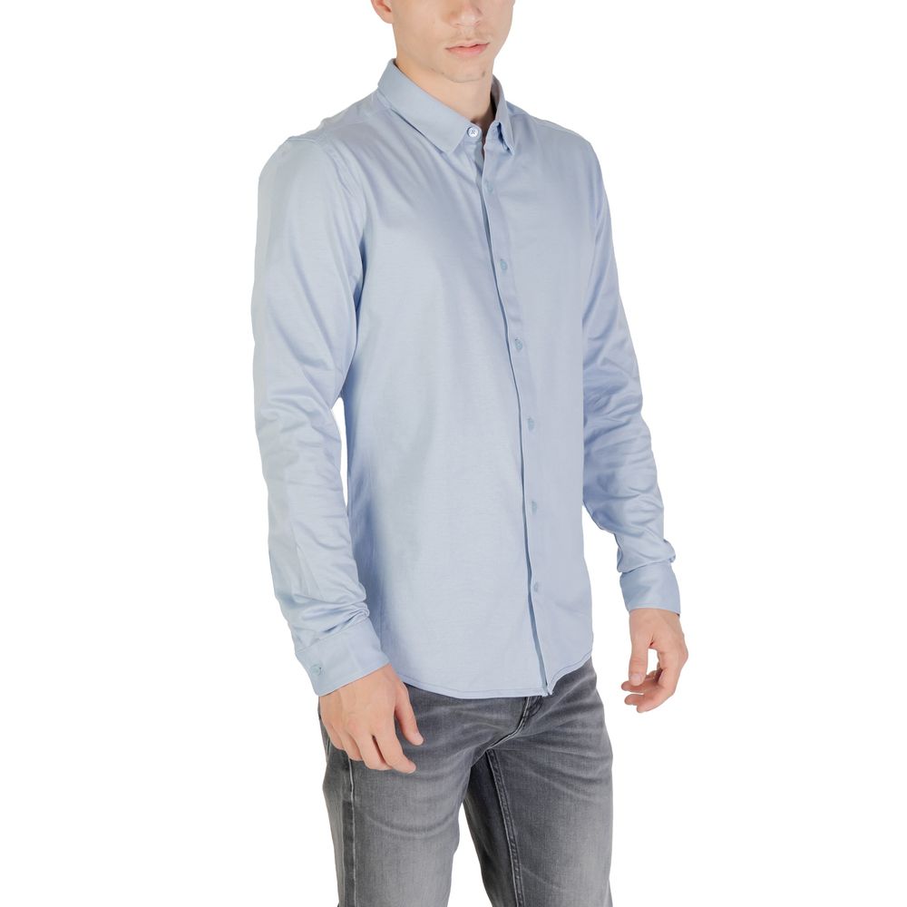 Only & Sons Blue Cotton Dress Shirt - ClickThatClicks 