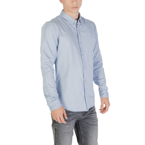 Only & Sons Blue Cotton Dress Shirt - ClickThatClicks 