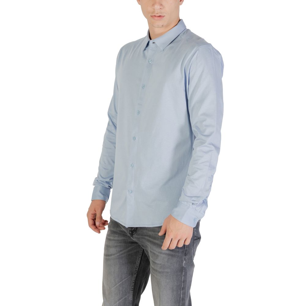 Only & Sons Blue Cotton Dress Shirt - ClickThatClicks 