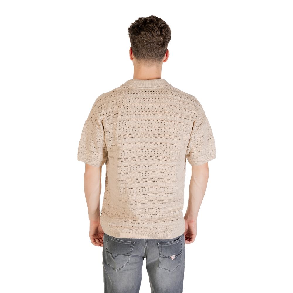 Only & Sons Beige Cotton Shortsleeve Shirt - ClickThatClicks 