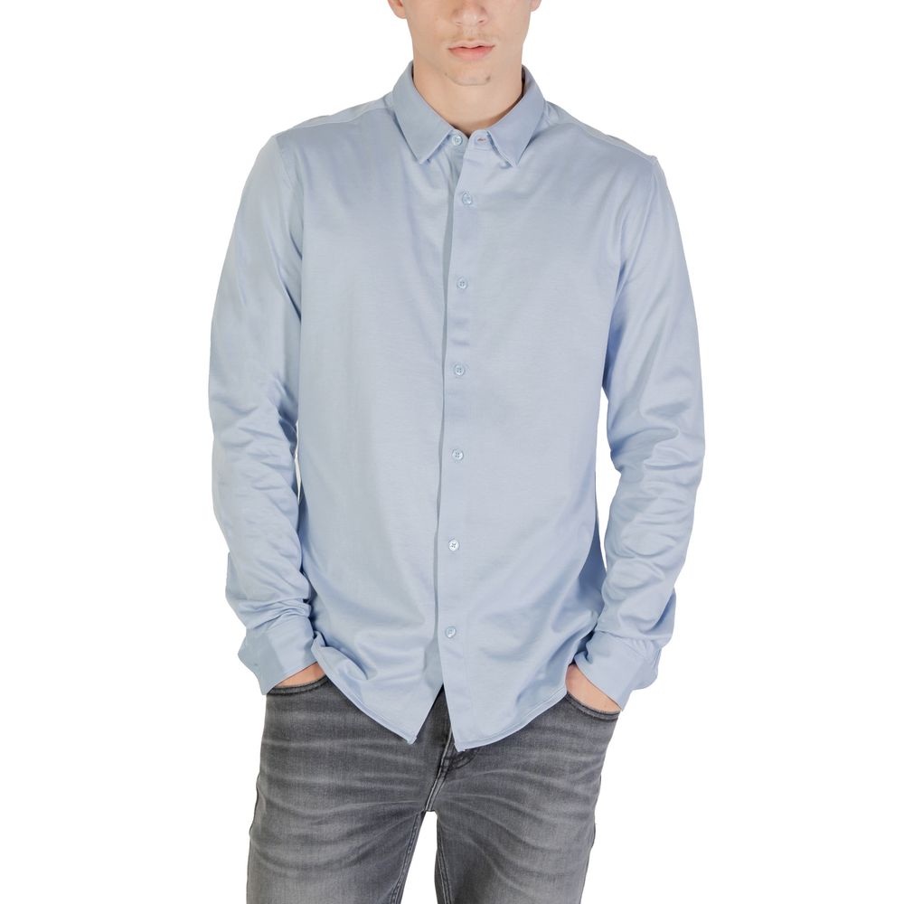 Only & Sons Blue Cotton Dress Shirt - ClickThatClicks 