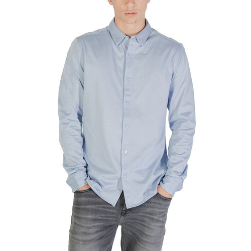 Only & Sons Blue Cotton Dress Shirt - ClickThatClicks 