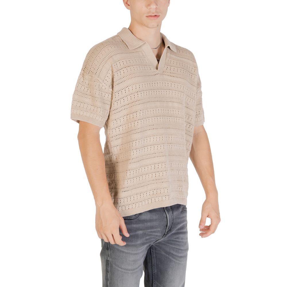 Only & Sons Beige Cotton Shortsleeve Shirt - ClickThatClicks 