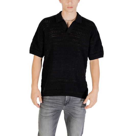 Only & Sons Black Cotton Polo Shirt - ClickThatClicks 