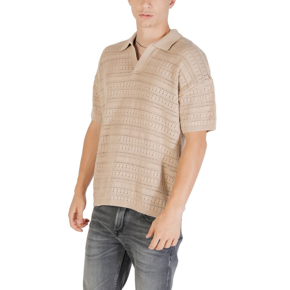 Only & Sons Beige Cotton Shortsleeve Shirt - ClickThatClicks 