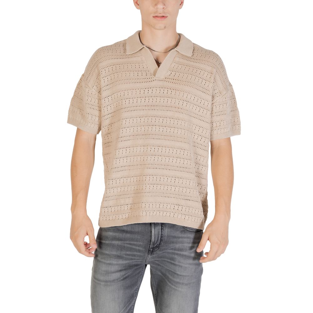Only & Sons Beige Cotton Shortsleeve Shirt - ClickThatClicks 