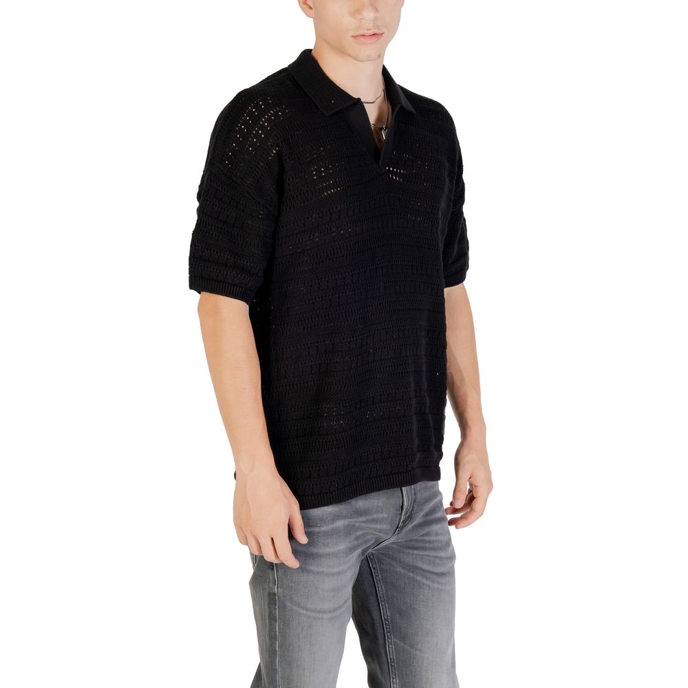 Only & Sons Black Cotton Polo Shirt - ClickThatClicks 