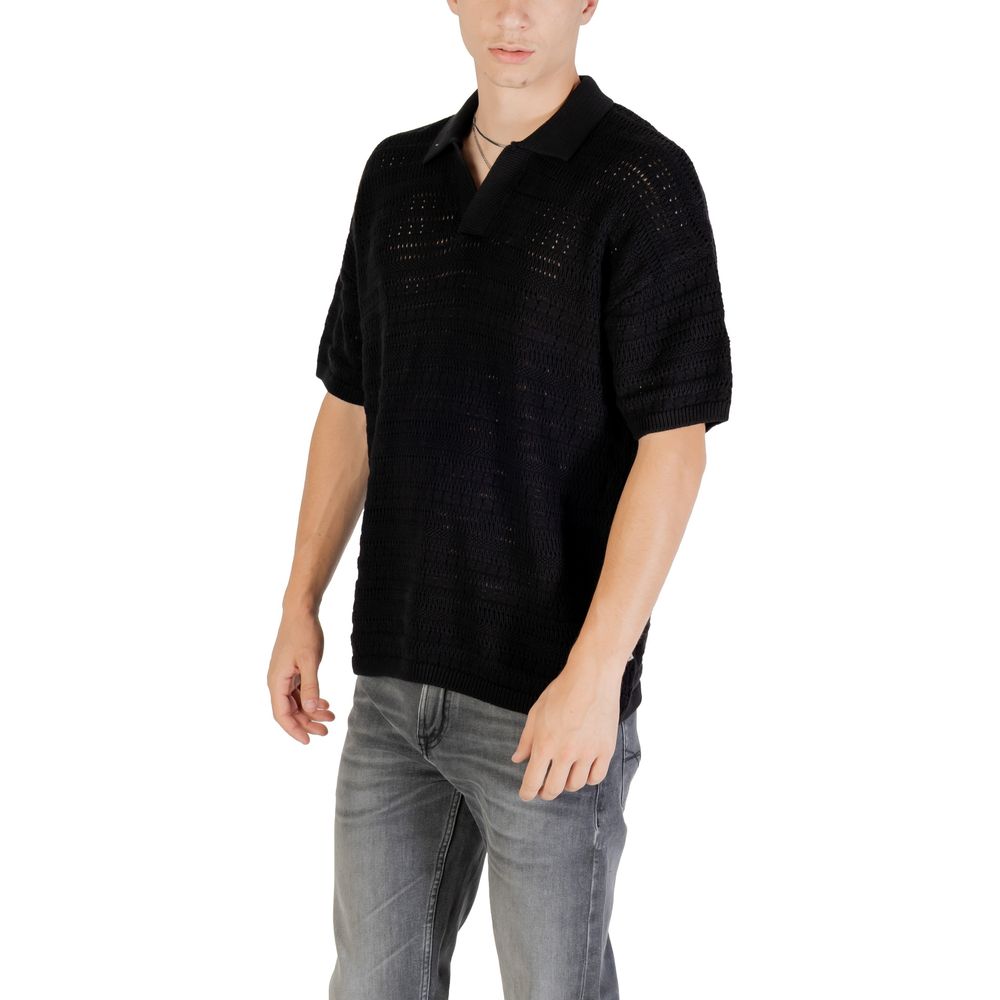 Only & Sons Black Cotton Polo Shirt - ClickThatClicks 