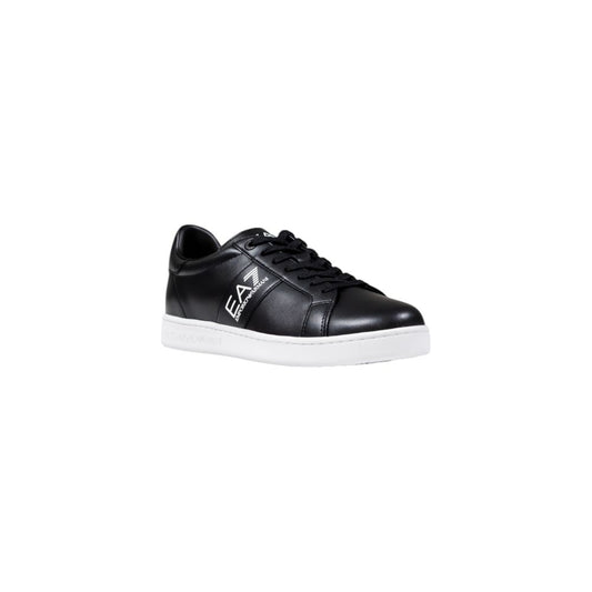 EA7 Emporio Armani Black And White Leather Sneakers - ClickThatClicks 