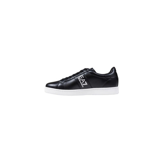 EA7 Emporio Armani Black And White Leather Sneakers - ClickThatClicks 