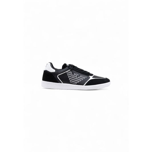 EA7 Emporio Armani Black And White Leather Athletic Sneakers - ClickThatClicks 