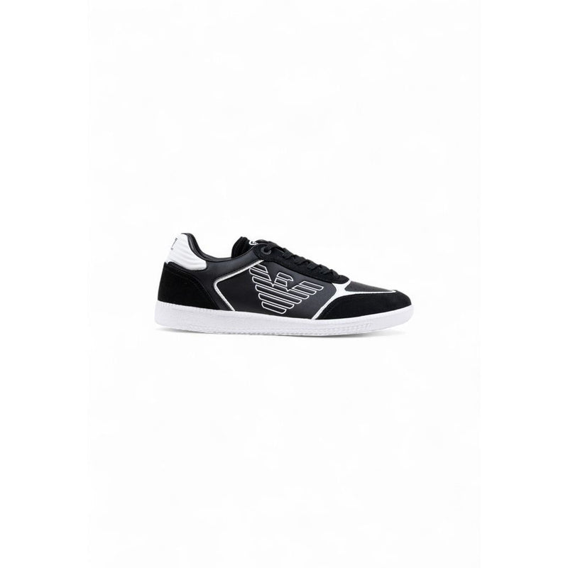 EA7 Emporio Armani Black And White Leather Athletic Sneakers - ClickThatClicks 