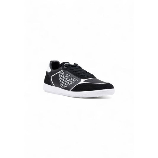 EA7 Emporio Armani Black And White Leather Athletic Sneakers - ClickThatClicks 