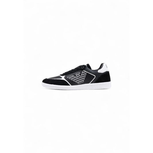 EA7 Emporio Armani Black And White Leather Athletic Sneakers - ClickThatClicks 