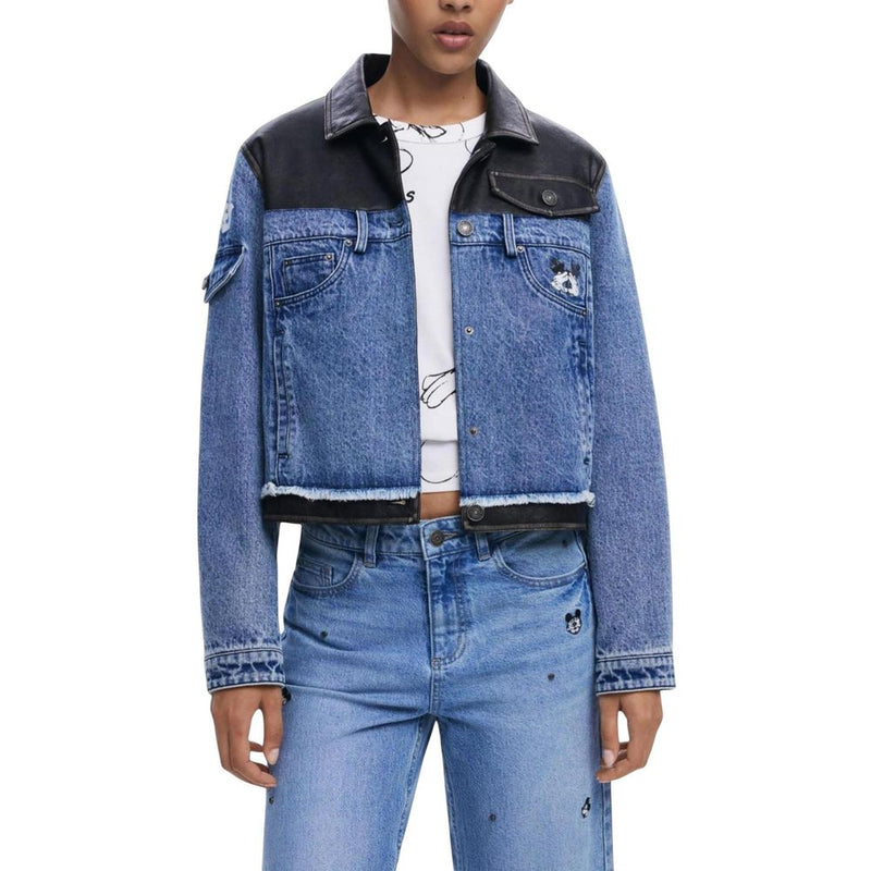 Desigual Blue Cotton Denim Jacket - ClickThatClicks 