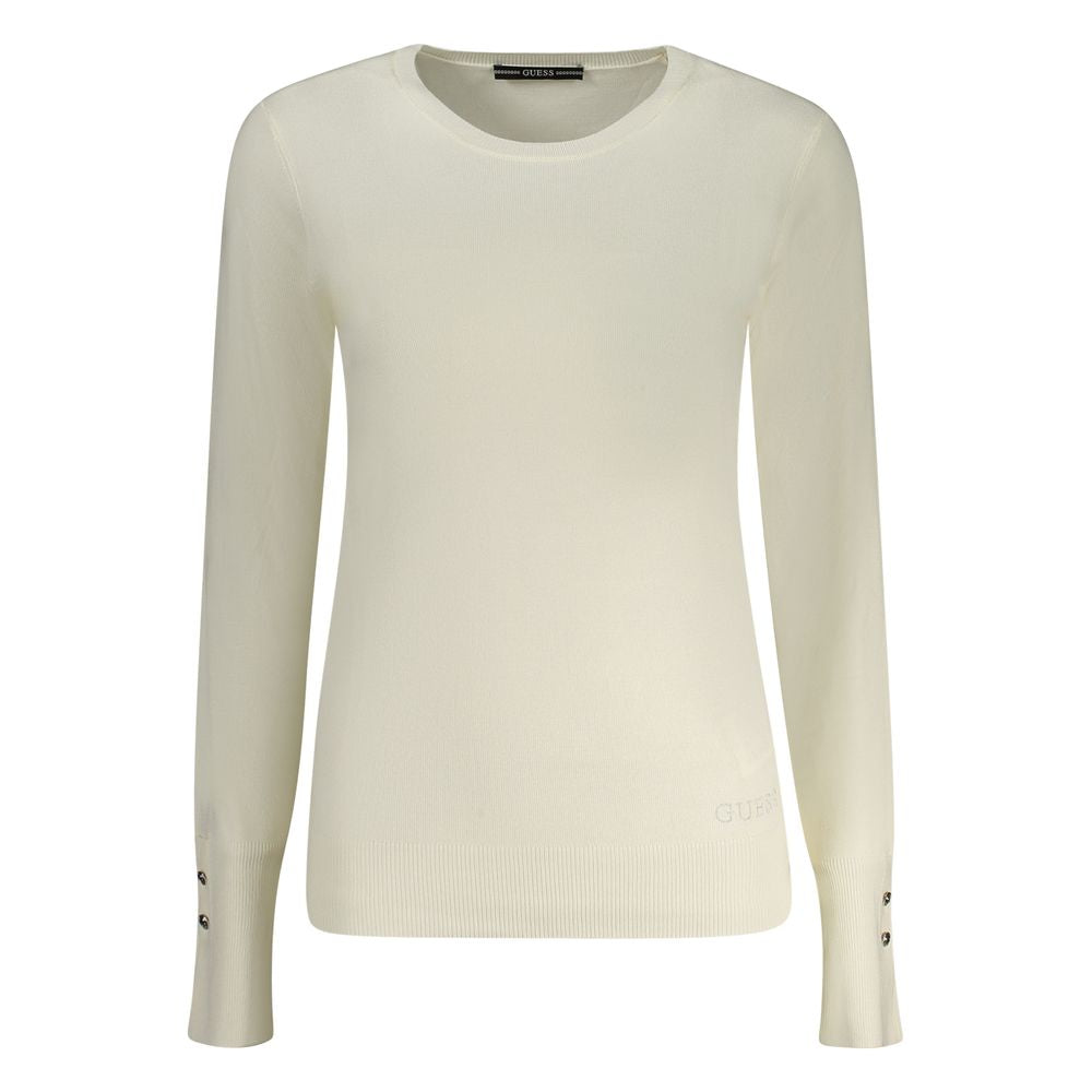 Guess Jeans Bianco Viscosa Women Sweater - ClickThatClicks 