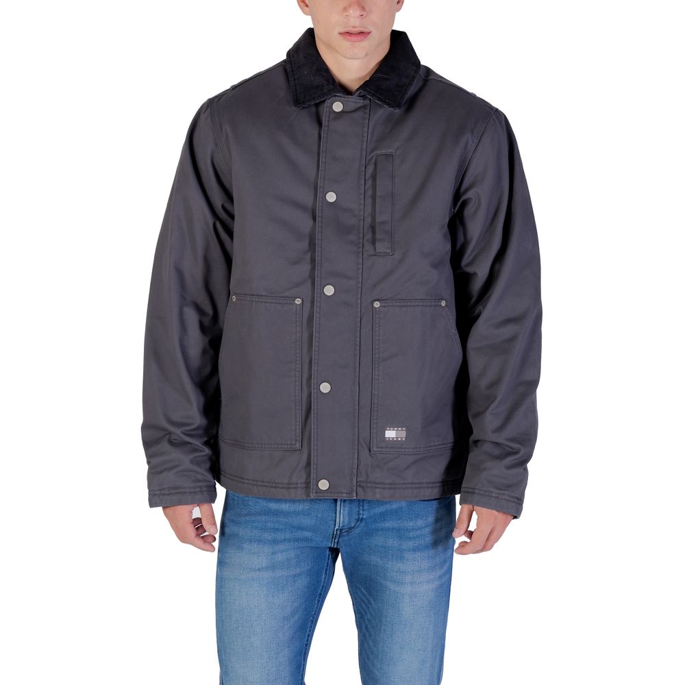 Tommy Hilfiger Jeans Gray Recycled Cotton Denim Jacket - ClickThatClicks 