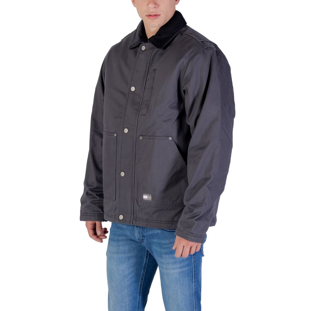 Tommy Hilfiger Jeans Gray Recycled Cotton Denim Jacket - ClickThatClicks 
