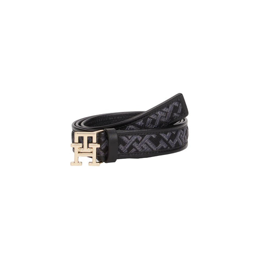 Tommy Hilfiger Black Polyester Thin Belt - ClickThatClicks 