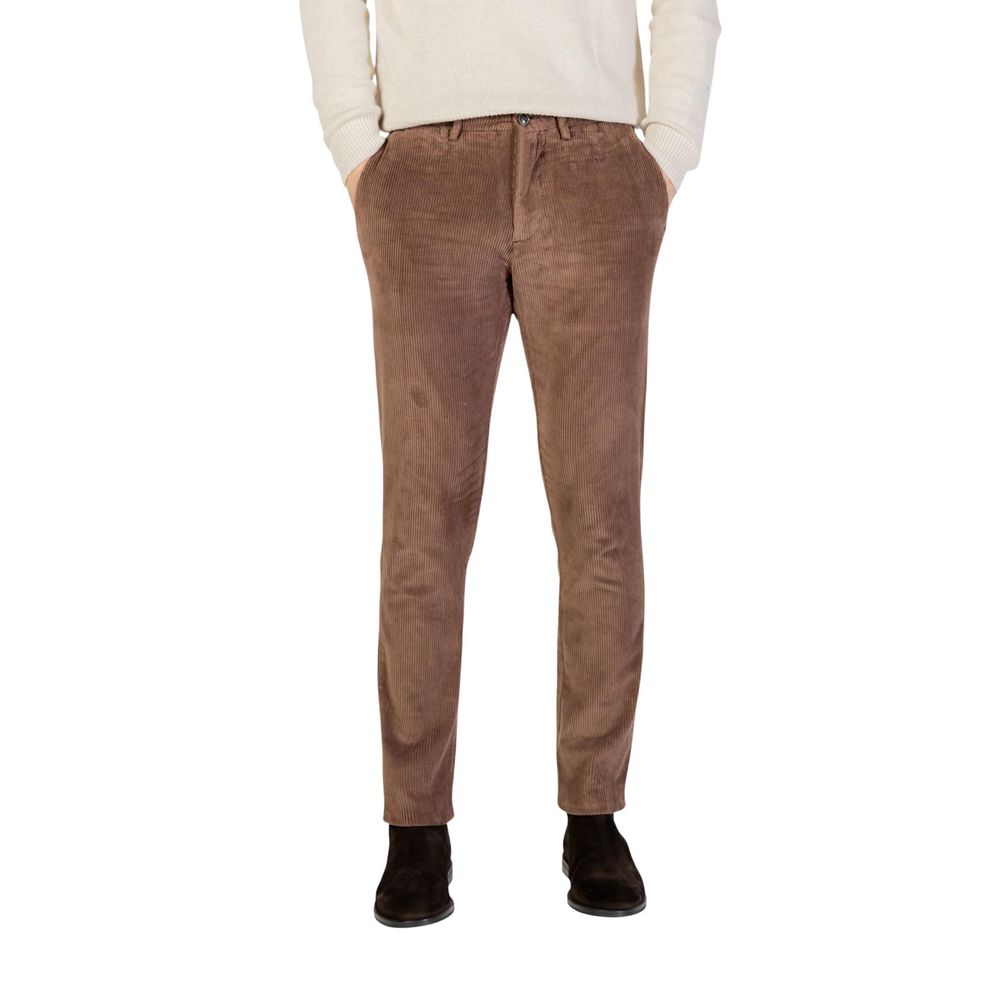Borghese Brown Cotton Casual Pants - ClickThatClicks 