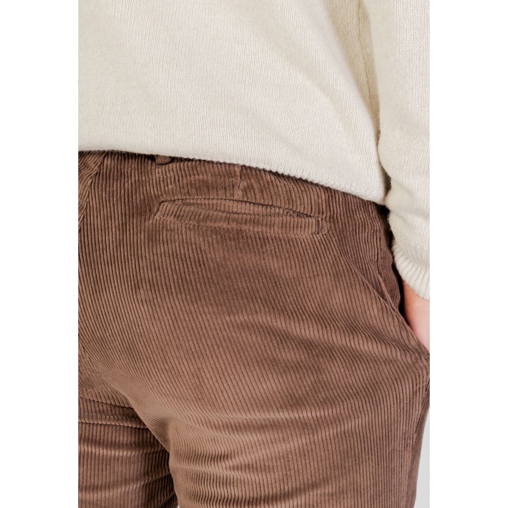 Borghese Brown Cotton Casual Pants - ClickThatClicks 