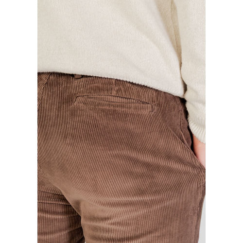 Borghese Brown Cotton Casual Pants - ClickThatClicks 