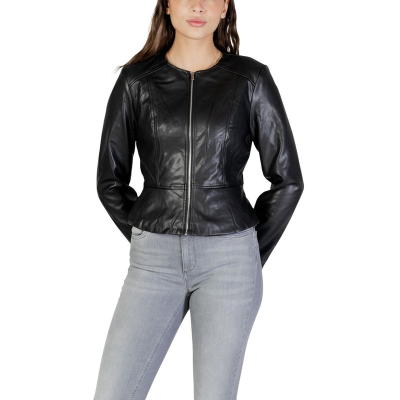 Jacqueline De Yong Black Leather Jacket - ClickThatClicks 