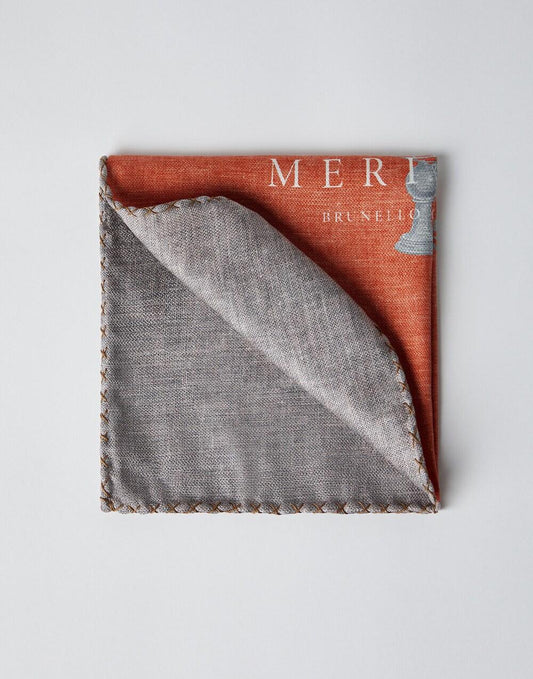 Brunello Cucinelli Bicolor Silk Pocket Square