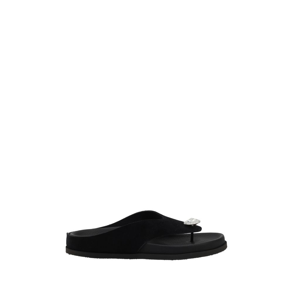 Pedro García Black Calf Leather Bos Taurus Strap-On Sandals - ClickThatClicks 